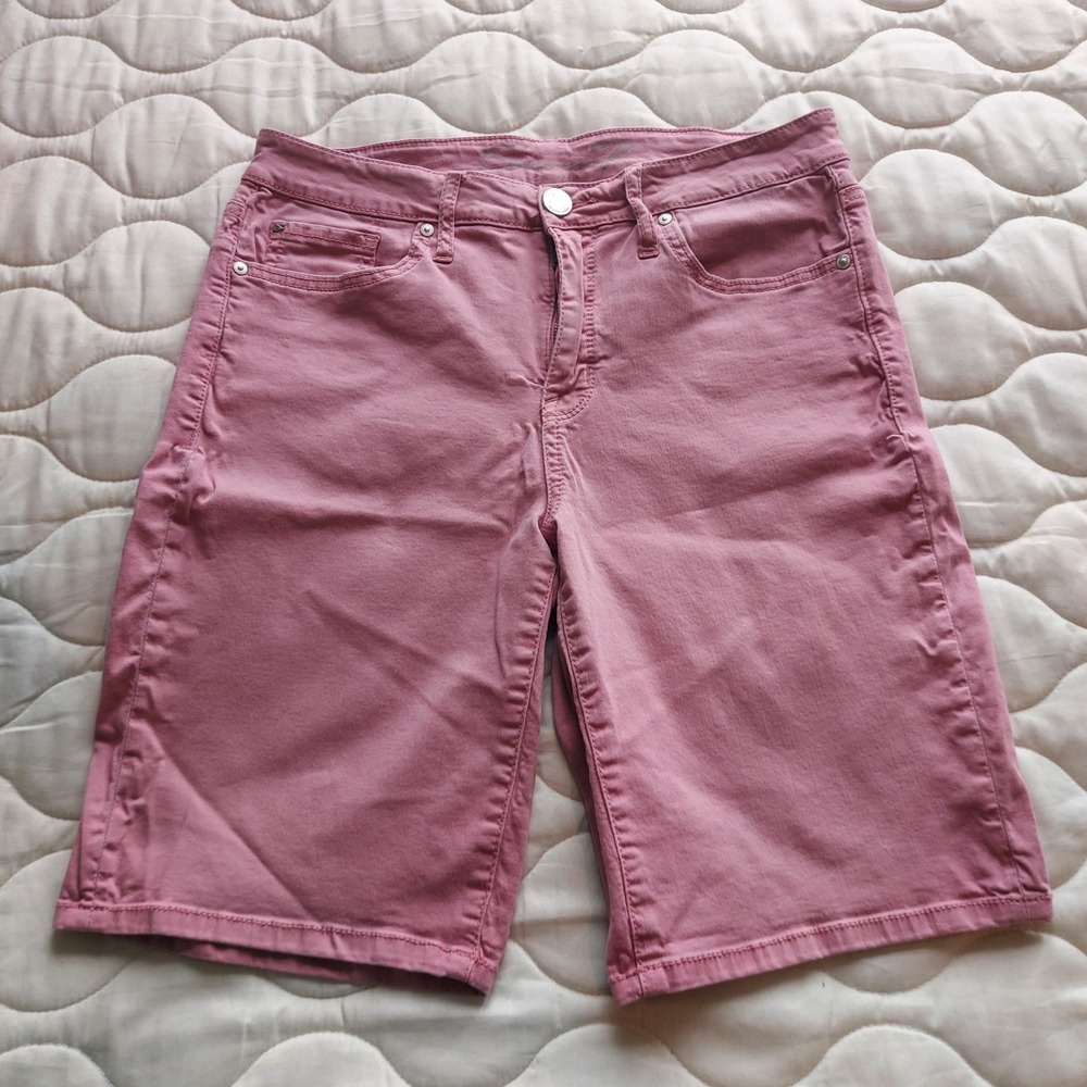 Seven7 Womens Rose Pink Bermuda Shorts Size 10 Cotton Modal Stretch Casual